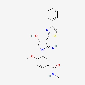 3-[4-hydroxy-2-imino-3-(4-phenyl-1,3-thiazol-2-yl)-2,5-dihydro-1H-pyrrol-1-yl]-4-methoxy-N-methylbenzamide - 