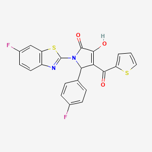 (4E)-1-(6-fluoro-1,3-benzothiazol-2-yl)-5-(4-fluorophenyl)-4-[hydroxy(thiophen-2-yl)methylidene]pyrrolidine-2,3-dione - 