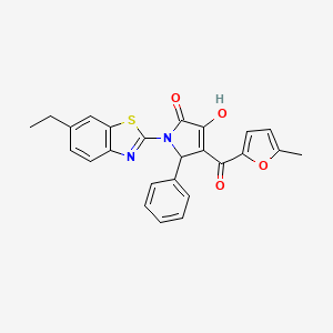 (4E)-1-(6-ethyl-1,3-benzothiazol-2-yl)-4-[hydroxy(5-methylfuran-2-yl)methylidene]-5-phenylpyrrolidine-2,3-dione - 