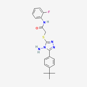 2-{4-amino-5-[4-(tert-butyl)phenyl](1,2,4-triazol-3-ylthio)}-N-(2-fluorophenyl)acetamide - 
