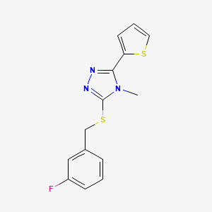 3-[(3-fluorobenzyl)sulfanyl]-4-methyl-5-(thiophen-2-yl)-4H-1,2,4-triazole - 