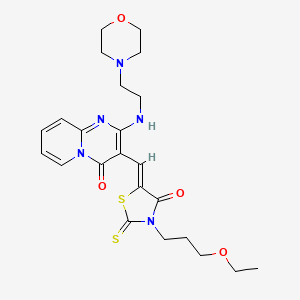3-{(Z)-[3-(3-ethoxypropyl)-4-oxo-2-thioxo-1,3-thiazolidin-5-ylidene]methyl}-2-{[2-(morpholin-4-yl)ethyl]amino}-4H-pyrido[1,2-a]pyrimidin-4-one - 