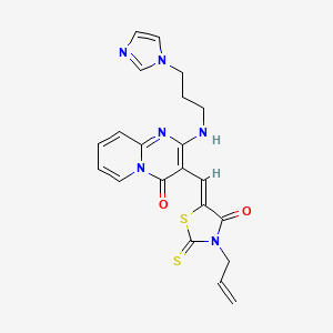 2-{[3-(1H-imidazol-1-yl)propyl]amino}-3-{(Z)-[4-oxo-3-(prop-2-en-1-yl)-2-thioxo-1,3-thiazolidin-5-ylidene]methyl}-4H-pyrido[1,2-a]pyrimidin-4-one - 