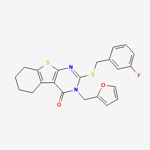 2-[(3-fluorobenzyl)sulfanyl]-3-(furan-2-ylmethyl)-5,6,7,8-tetrahydro[1]benzothieno[2,3-d]pyrimidin-4(3H)-one - 