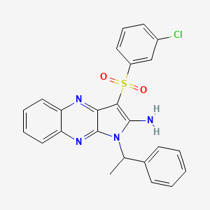 3-[(3-chlorophenyl)sulfonyl]-1-(1-phenylethyl)-1H-pyrrolo[2,3-b]quinoxalin-2-amine - 