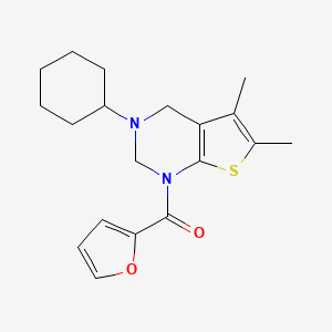 (3-cyclohexyl-5,6-dimethyl-3,4-dihydrothieno[2,3-d]pyrimidin-1(2H)-yl)(furan-2-yl)methanone - 