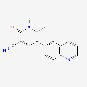 6-Methyl-2-oxo-5-(quinolin-6-yl)-1,2-dihydropyridine-3-carbonitrile - 144967-96-4