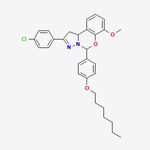 2-(4-Chlorophenyl)-5-[4-(heptyloxy)phenyl]-7-methoxy-1,10b-dihydropyrazolo[1,5-c][1,3]benzoxazine - 