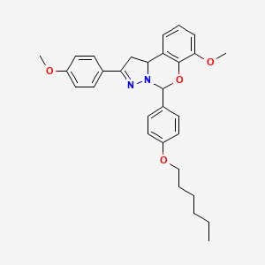 5-[4-(Hexyloxy)phenyl]-7-methoxy-2-(4-methoxyphenyl)-1,10b-dihydropyrazolo[1,5-c][1,3]benzoxazine - 