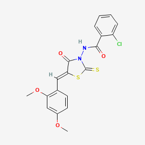 2-chloro-N-[(5Z)-5-(2,4-dimethoxybenzylidene)-4-oxo-2-thioxo-1,3-thiazolidin-3-yl]benzamide - 