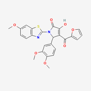 (4E)-5-(3,4-dimethoxyphenyl)-4-[furan-2-yl(hydroxy)methylidene]-1-(6-methoxy-1,3-benzothiazol-2-yl)pyrrolidine-2,3-dione - 