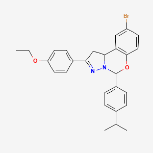 9-Bromo-2-(4-ethoxyphenyl)-5-[4-(propan-2-yl)phenyl]-1,10b-dihydropyrazolo[1,5-c][1,3]benzoxazine - 
