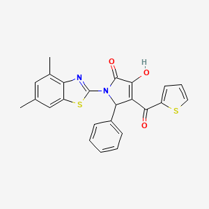 (4E)-1-(4,6-dimethyl-1,3-benzothiazol-2-yl)-4-[hydroxy(thiophen-2-yl)methylidene]-5-phenylpyrrolidine-2,3-dione - 