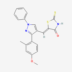 (5Z)-5-{[3-(4-methoxy-2-methylphenyl)-1-phenyl-1H-pyrazol-4-yl]methylidene}-2-thioxo-1,3-thiazolidin-4-one - 