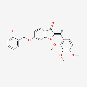 (2Z)-6-[(2-fluorobenzyl)oxy]-2-(2,3,4-trimethoxybenzylidene)-1-benzofuran-3(2H)-one - 