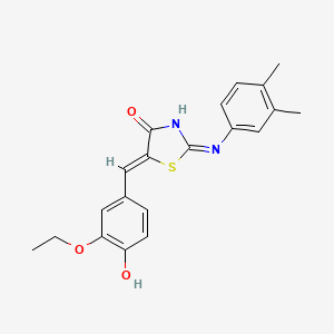 (5Z)-2-[(3,4-dimethylphenyl)amino]-5-(3-ethoxy-4-hydroxybenzylidene)-1,3-thiazol-4(5H)-one - 