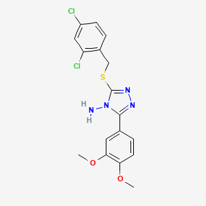 3-[(2,4-Dichlorophenyl)methylthio]-5-(3,4-dimethoxyphenyl)-1,2,4-triazole-4-yl amine - 