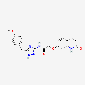 2-[(2-hydroxy-3,4-dihydroquinolin-7-yl)oxy]-N-[5-(4-methoxybenzyl)-1H-1,2,4-triazol-3-yl]acetamide - 