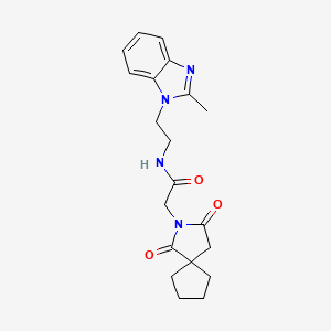 2-(1,3-dioxo-2-azaspiro[4.4]non-2-yl)-N-[2-(2-methyl-1H-benzimidazol-1-yl)ethyl]acetamide - 