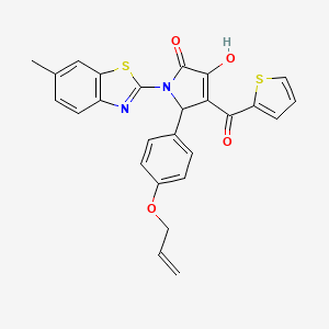 (4E)-4-[hydroxy(thiophen-2-yl)methylidene]-1-(6-methyl-1,3-benzothiazol-2-yl)-5-[4-(prop-2-en-1-yloxy)phenyl]pyrrolidine-2,3-dione - 