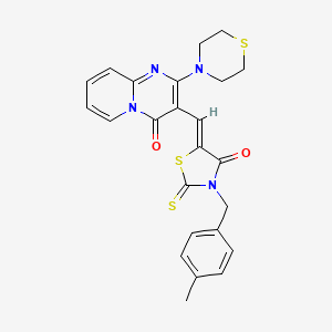 3-{(Z)-[3-(4-methylbenzyl)-4-oxo-2-thioxo-1,3-thiazolidin-5-ylidene]methyl}-2-(thiomorpholin-4-yl)-4H-pyrido[1,2-a]pyrimidin-4-one - 
