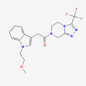 2-[1-(2-methoxyethyl)-1H-indol-3-yl]-1-[3-(trifluoromethyl)-5,6-dihydro[1,2,4]triazolo[4,3-a]pyrazin-7(8H)-yl]ethanone - 