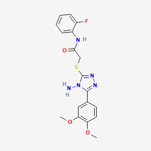 2-[4-amino-5-(3,4-dimethoxyphenyl)(1,2,4-triazol-3-ylthio)]-N-(2-fluorophenyl) acetamide - 