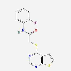 N-(2-fluorophenyl)-2-(thieno[2,3-d]pyrimidin-4-ylsulfanyl)acetamide - 496026-73-4