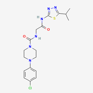 4-(4-chlorophenyl)-N-(2-oxo-2-{[(2Z)-5-(propan-2-yl)-1,3,4-thiadiazol-2(3H)-ylidene]amino}ethyl)piperazine-1-carboxamide - 