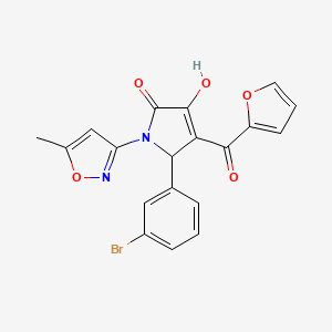 (4E)-5-(3-bromophenyl)-4-[furan-2-yl(hydroxy)methylidene]-1-(5-methyl-1,2-oxazol-3-yl)pyrrolidine-2,3-dione - 
