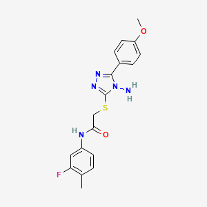 2-{[4-amino-5-(4-methoxyphenyl)-4H-1,2,4-triazol-3-yl]sulfanyl}-N-(3-fluoro-4-methylphenyl)acetamide - 
