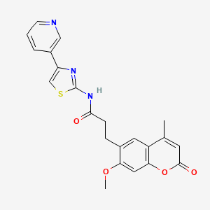 3-(7-methoxy-4-methyl-2-oxo-2H-chromen-6-yl)-N-(4-(pyridin-3-yl)thiazol-2-yl)propanamide - 