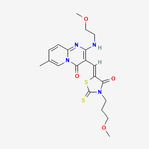 2-[(2-methoxyethyl)amino]-3-{(Z)-[3-(3-methoxypropyl)-4-oxo-2-thioxo-1,3-thiazolidin-5-ylidene]methyl}-7-methyl-4H-pyrido[1,2-a]pyrimidin-4-one - 