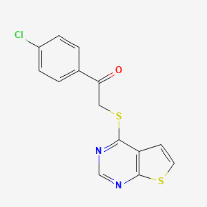 1-(4-Chlorophenyl)-2-(thieno[2,3-d]pyrimidin-4-ylsulfanyl)ethanone - 