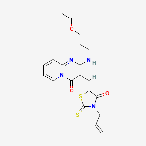 2-[(3-ethoxypropyl)amino]-3-{(Z)-[4-oxo-3-(prop-2-en-1-yl)-2-thioxo-1,3-thiazolidin-5-ylidene]methyl}-4H-pyrido[1,2-a]pyrimidin-4-one - 