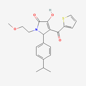 (4E)-4-[hydroxy(thiophen-2-yl)methylidene]-1-(2-methoxyethyl)-5-[4-(propan-2-yl)phenyl]pyrrolidine-2,3-dione - 