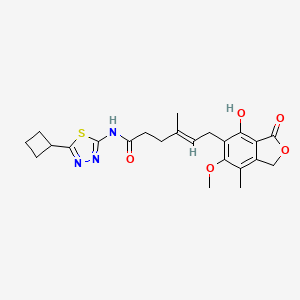 (E)-N-(5-cyclobutyl-1,3,4-thiadiazol-2-yl)-6-(4-hydroxy-6-methoxy-7-methyl-3-oxo-1,3-dihydroisobenzofuran-5-yl)-4-methylhex-4-enamide - 
