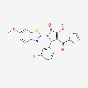 (4E)-5-(3-bromophenyl)-4-[hydroxy(thiophen-2-yl)methylidene]-1-(6-methoxy-1,3-benzothiazol-2-yl)pyrrolidine-2,3-dione - 