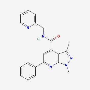 1,3-dimethyl-6-phenyl-N-(pyridin-2-ylmethyl)-1H-pyrazolo[3,4-b]pyridine-4-carboxamide - 