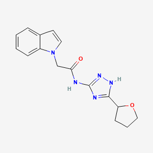 2-(1H-indol-1-yl)-N-[3-(tetrahydrofuran-2-yl)-1H-1,2,4-triazol-5-yl]acetamide - 