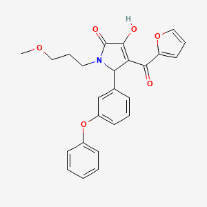 (4E)-4-[furan-2-yl(hydroxy)methylidene]-1-(3-methoxypropyl)-5-(3-phenoxyphenyl)pyrrolidine-2,3-dione - 