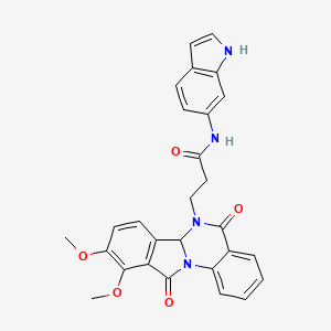 3-(9,10-dimethoxy-5,11-dioxo-6a,11-dihydroisoindolo[2,1-a]quinazolin-6(5H)-yl)-N-(1H-indol-6-yl)propanamide - 