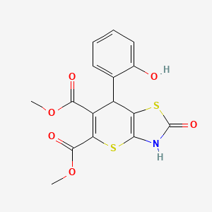 7-(2-Hydroxy-phenyl)-2-oxo-3,7-dihydro-2H-thiopyrano[2,3-d]thiazole-5,6-dicarboxylic acid dimethyl ester - 