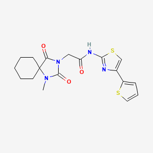 2-{1-methyl-2,4-dioxo-1,3-diazaspiro[4.5]decan-3-yl}-N-[4-(thiophen-2-yl)-1,3-thiazol-2-yl]acetamide - 