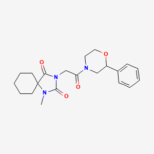 1-Methyl-3-[2-oxo-2-(2-phenylmorpholin-4-yl)ethyl]-1,3-diazaspiro[4.5]decane-2,4-dione - 