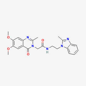 2-(6,7-dimethoxy-2-methyl-4-oxoquinazolin-3(4H)-yl)-N-[2-(2-methyl-1H-benzimidazol-1-yl)ethyl]acetamide - 