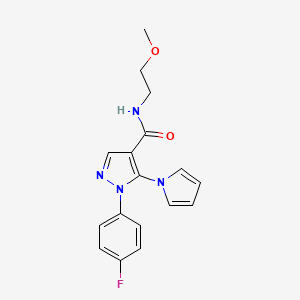 1-(4-fluorophenyl)-N-(2-methoxyethyl)-5-(1H-pyrrol-1-yl)-1H-pyrazole-4-carboxamide - 