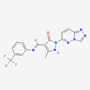 (4E)-5-methyl-2-([1,2,4]triazolo[4,3-b]pyridazin-6-yl)-4-({[3-(trifluoromethyl)phenyl]amino}methylidene)-2,4-dihydro-3H-pyrazol-3-one - 