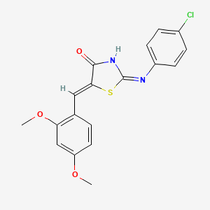 (2E,5Z)-2-[(4-chlorophenyl)imino]-5-(2,4-dimethoxybenzylidene)-1,3-thiazolidin-4-one - 