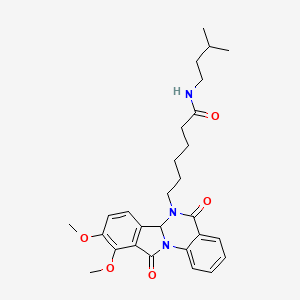 6-(9,10-dimethoxy-5,11-dioxo-6a,11-dihydroisoindolo[2,1-a]quinazolin-6(5H)-yl)-N-(3-methylbutyl)hexanamide - 